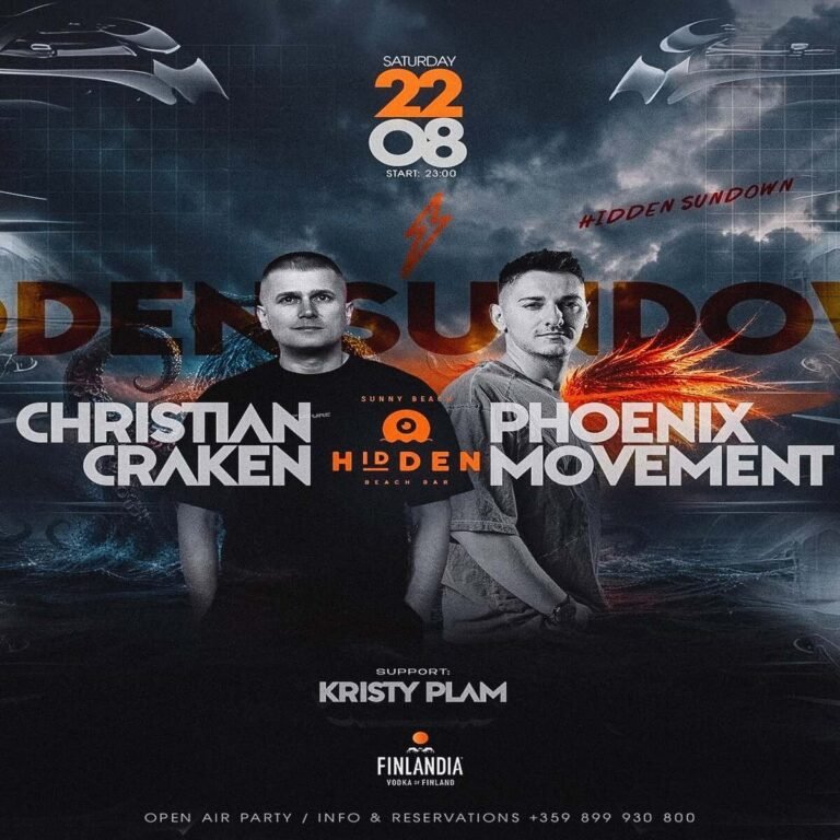 Christian Cracken and Phoenix Movement at Hidden Beach Bar in Sunny Beach best Dj party ever in the resort